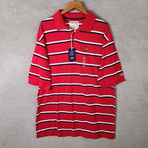 Pressbox Louisville Cardinals Shirt Mens XXL Red Striped Polo NCAA Cotton NEW